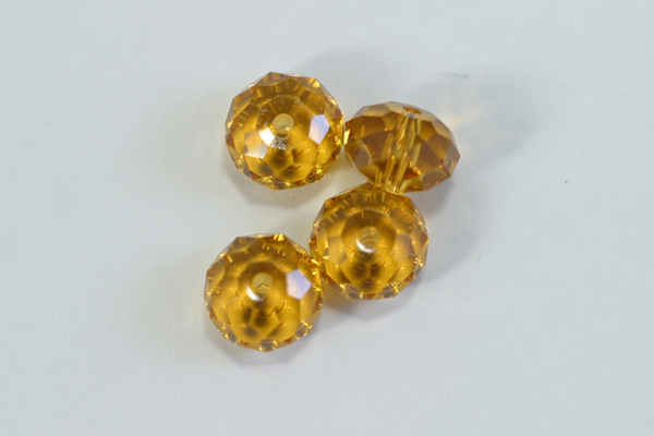 4pc GORGEOUS SPARKLY No 5040 8mm DONUT TOPAZ SWAROVSKI CRYSTAL BEADS